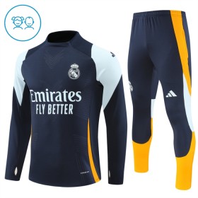 Real Madrid Barn Trenings Collegegenser 2024-25 Kvart-Zip Navy